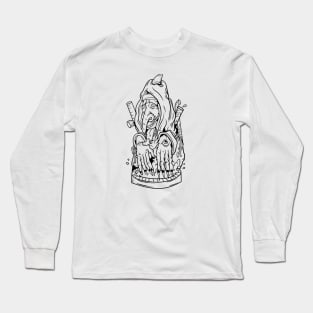 Dope witch cartoon illustration Long Sleeve T-Shirt